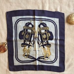 Iconic Hermès Gavroche Carré "Brides De Gala" Blue